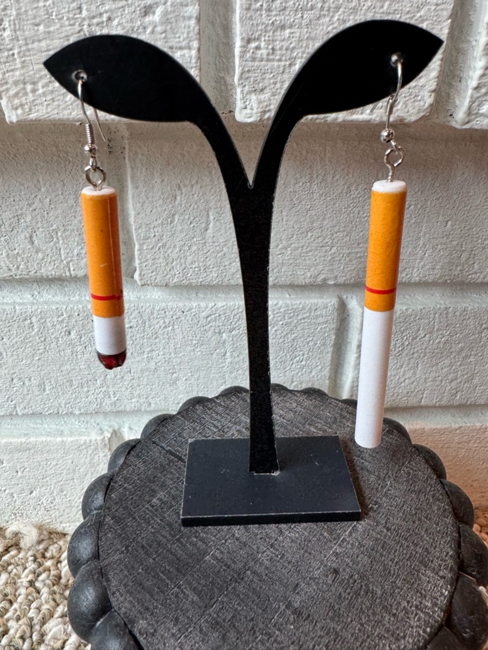 Handcrafted Cigarette  Novelty Drop Earrings - Unbranded